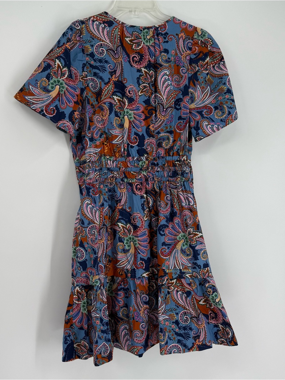 Maeve Anthropologie The Somerset Mini Dress Womens Large Blue Floral Smocked - Picture 9 of 12